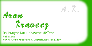 aron kravecz business card